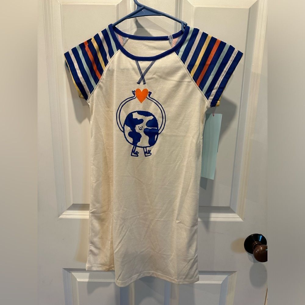 Cat & Jack 7/8, 4/5 nightgown white short sleeve sleep dress pajamas